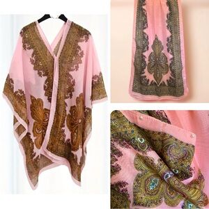 Lightweight Chiffon Shawl Scarf Jacquard Beach Cover-Up